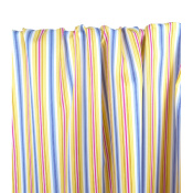Tissu Satin de Coton Rayé Jaune / Bleu