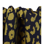 Tissu Sergé Jacquard 100 % Viscose LEO Noir & Or 