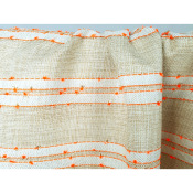 Tissu Toile Rayé Beige / Orange