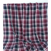 Tissu Sergé 100 % Coton Bio TARTAN Bordeaux / Marine