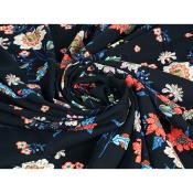 Tissu Voile de Viscose Fleurs Ethniques