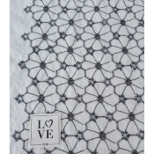 Tissu Voile de Coton Broderie Daisy Noir