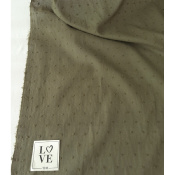 Tissu Voile de Coton Plumetis 100 % Coton Kaki