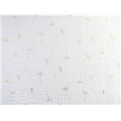 Tissu Double Gaze Ecru Dandelion Doré