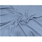 Tissu Jersey Coton / Polyester Bleu Charette Chiné