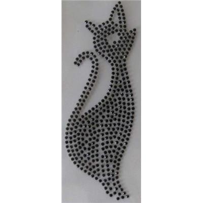 Thermocollant Chat Strass 2 mm Noir