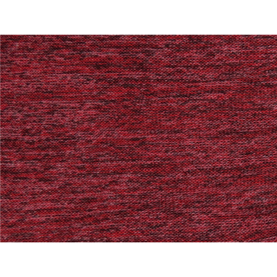 Tissu Maille Coupée - Cousu, Rouge Chiné Noir Effet Peau de Pêche