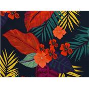 Tissu Crepe Poly / Viscose Tropical Marine