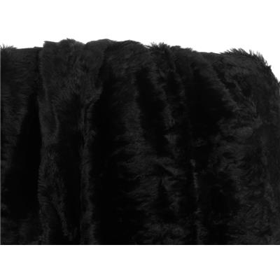 Tissu Fausse Fourrure Viscose / Coton Noir