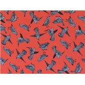 Tissu Jersey Crepe Polyester Imprimé Oiseaux