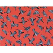 Tissu Jersey Crepe Polyester Imprimé Oiseaux