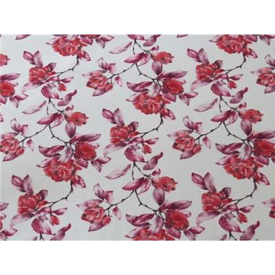 Tissu Jersey Structuré Imprimé Fleurs Rose