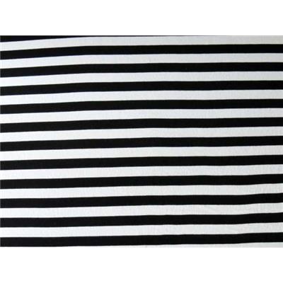 Tissu Jersey Viscose / Elasthanne Rayé Noir / Blanc