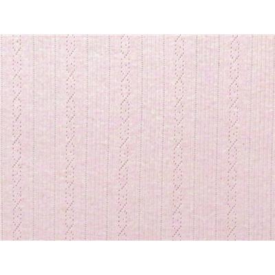 Tissu Maille Côte 1x1 Ajourée Rose Chiné