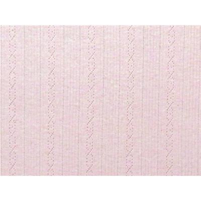 Tissu Maille Côte 1x1 Ajourée Rose Chiné