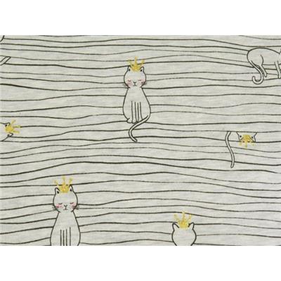 Tissu Molleton Gratté Chat Glitter Doré