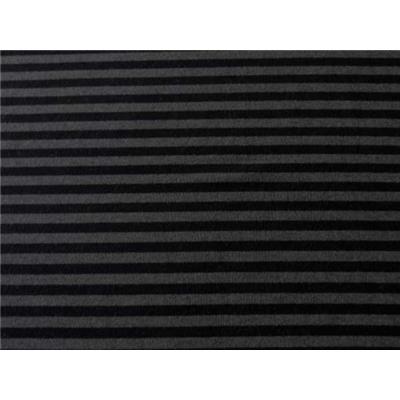 Tissu Molleton Gratté Rayé Anthracite / Noir