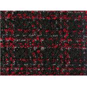 Tissu Tweed Noir / Rouge / Gris / Fils Brillants Noir