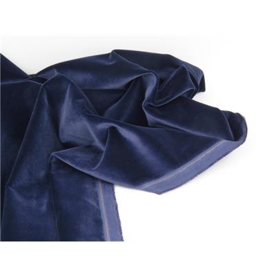 Tissu Velours de Coton Lise Bleu