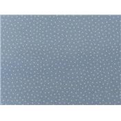 Tissu Velours Cotelé Bleu Ciel Imprimé Pois Blanc