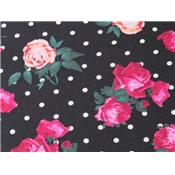 Tissu Jersey Viscose / Elasthanne Imprimé Pois / Rose