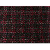Tissu Tweed Noir / Rouge / Gris / Fils Brillants Noir