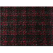 Tissu Tweed Noir / Rouge / Gris / Fils Brillants Noir