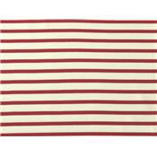 Tissu Maille Coton / Modal Rayé Ecru / Rouge