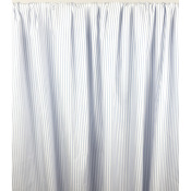 Tissu Popeline 100 % Coton Blanc Rayé Bleu