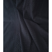 Tissu Broderie Anglaise Fleurs & Graphique Noir