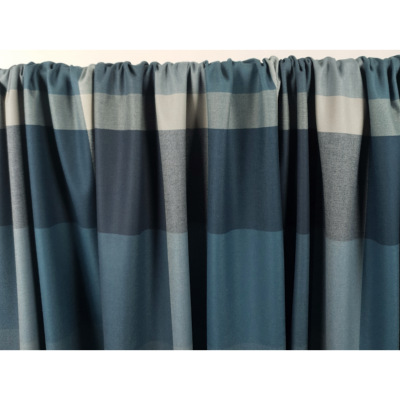 Tissu Flanelle Poly / Viscose Carreaux Bleu 