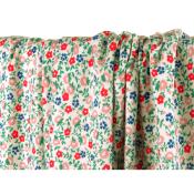 Tissu Maille Cote 1x1 Fleurettes Ecru