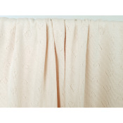 Tissu Maille Cote 2x2 Ajourée Coeur Rose Pale