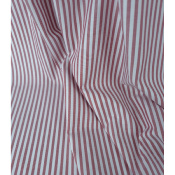 Tissu Oxford 100 % Coton Rayé Bordeaux & Blanc