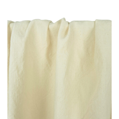 Tissu Toile Coton / Lin Froissé Ecru