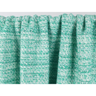 Tissu Tweed Turquoise / Ecru Lurex Bleu