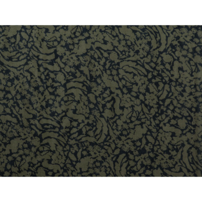 Coupon Voile Graphique Kaki / Noir 90 cm x 160 cm