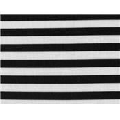 Tissu Scuba Fin Imprimé Rayure Blanc / Noir