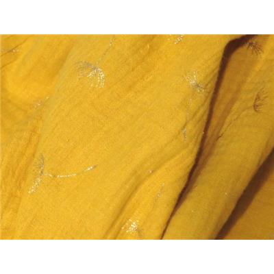 Tissu Double Gaze Moucheté Doré - Au Mètre - Neuf