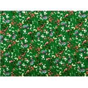 Tissu Jersey Viscose / Elasthanne Floral Vert Gazon
