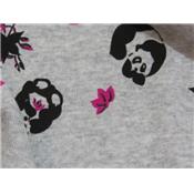 Tissu Jersey Cote 1x1 Imprimé Panda