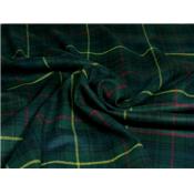 Tissu Lainage TARTAN Vert Sapin / Marine