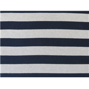 Tissu Jersey Coton Rayé Blanc / Bleu Marine