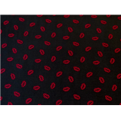 Tissu Jersey Viscose / Elasthanne Imprimé Bouche Rouge