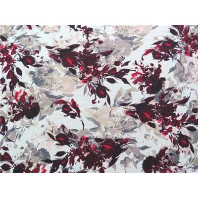 Tissu Crepe Polyester Imprimé Fleurs