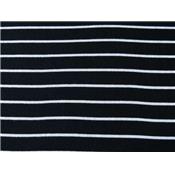Tissu Jersey Cote 1x1 Rayé Noir / Blanc