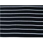 Tissu Jersey Cote 1x1 Rayé Noir / Blanc