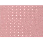 Tissu Jersey Coton / Elasthanne Vieux Rose Pois Tete d'Épingle