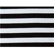 Tissu Jersey Viscose / Elasthanne Rayé Noir / Blanc