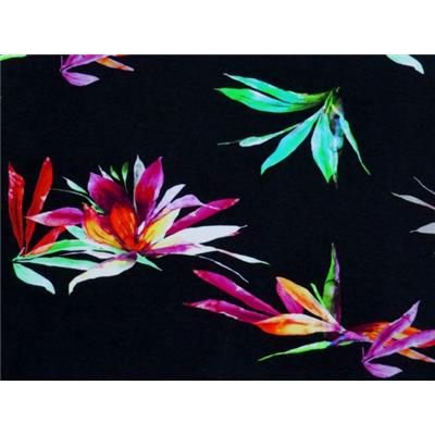 Tissu Jersey Viscose / Elasthanne Imprimé Fleurs